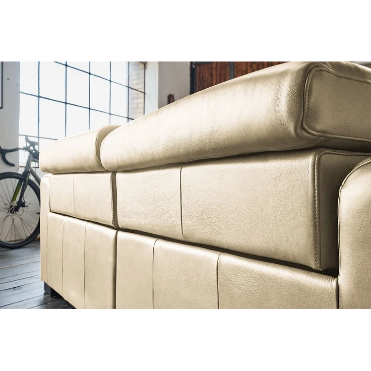 KAWOLA Sofa FINN 3-Sitzer mit Relaxfunktion Leder cremeweiß 80 x 107 x 210 cm – Bild 6