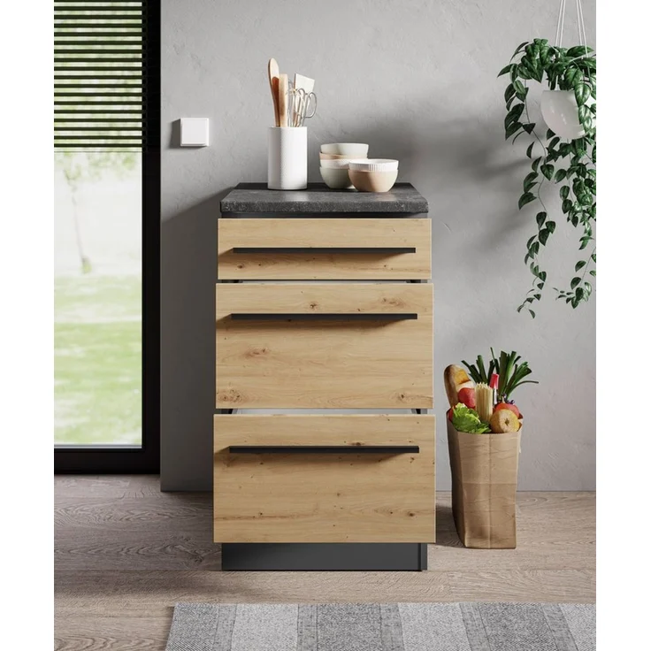 BASIC by Balculina Unterschrank Jazz B/T/H 50x60x90 cm (1-St) Breite 50cm, Melaminbeschichtung – Bild 4