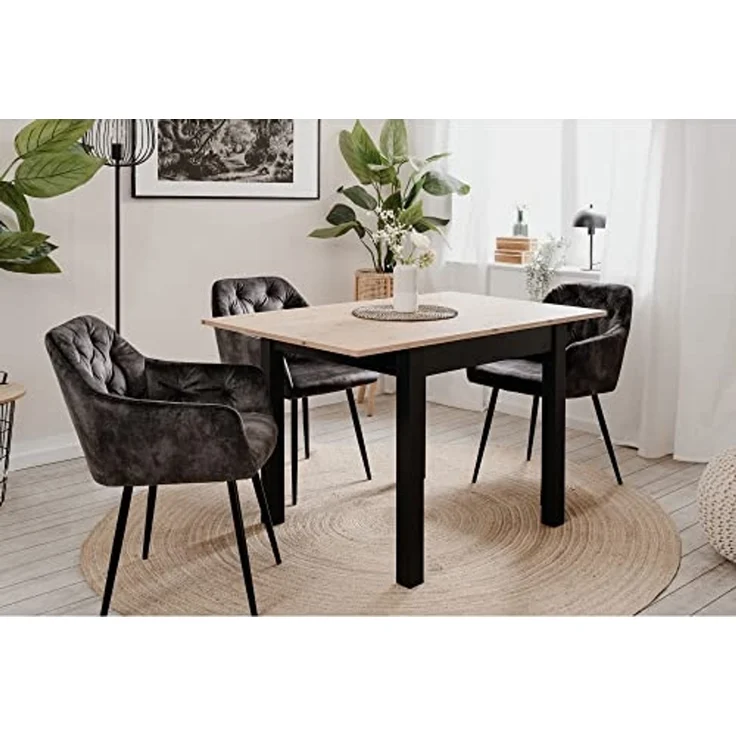Finori Esstisch COBURG 80 - Esszimmer in Artisan Eiche-Schwarz – Bild 2