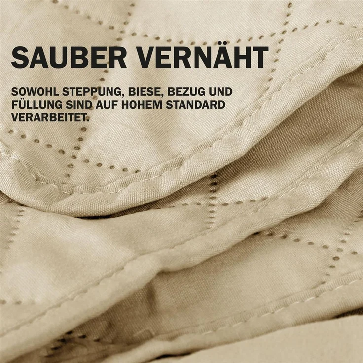 Sesselschoner gesteppt - 190x165cm Creme – Bild 5