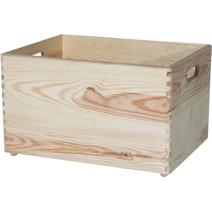 Allzweckkiste 40 x 30 x 22 cm – FSC® Kiefernholz, stapelbar & robust, mit Tragegriffen, langlebige Holzkiste für Haushalt, Hobby & Werkstatt – Bild 2
