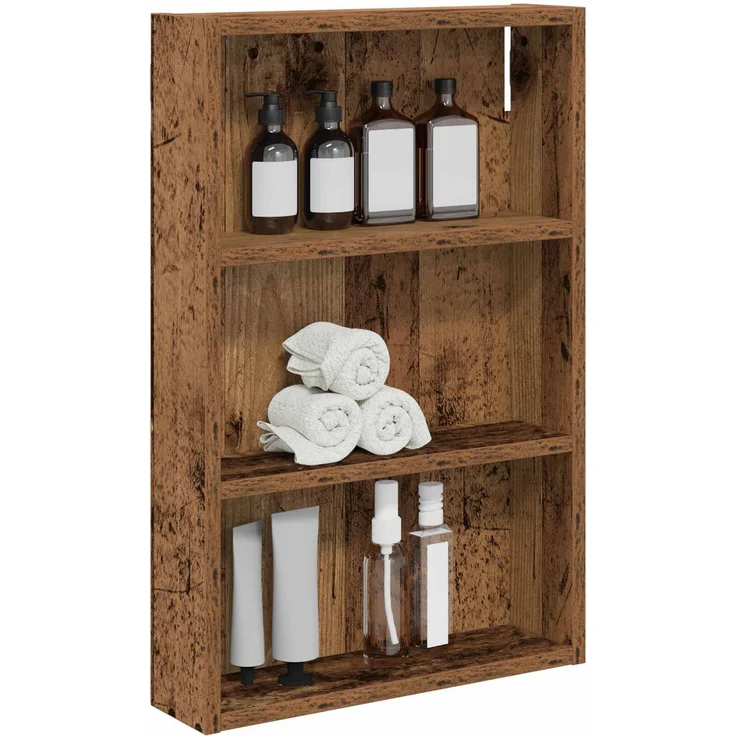 vidaXL Badezimmer-Wandschrank Altholz 40 x 10 x 60,5 cm Holzwerkstoff 889357 – Bild 3