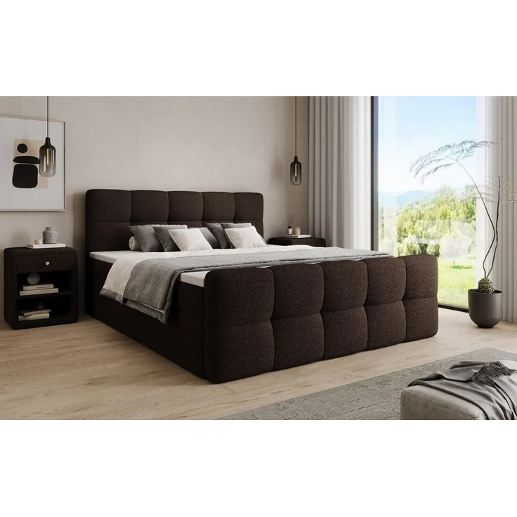 Luxusbetten24 Boxspringbett Cozy in Teddy Bouclé, mit Stauraum, inklusive Topper – Bild 2