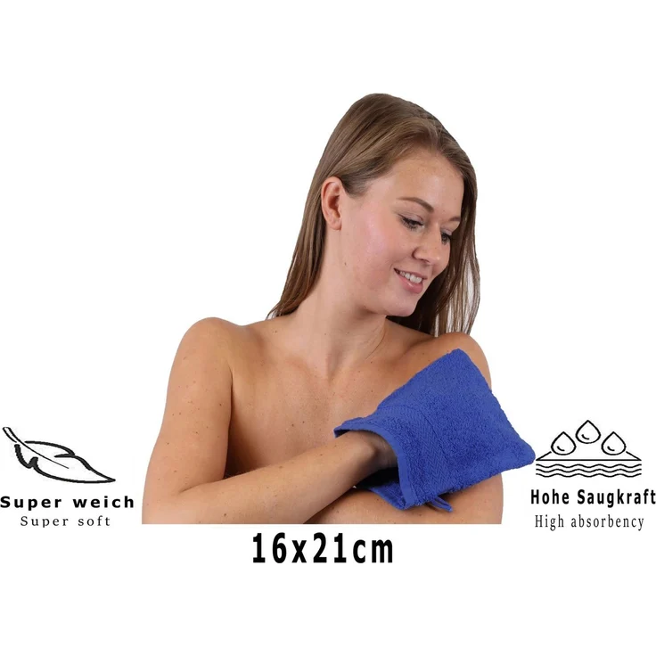 Betz Waschhandschuh 10-tlg. PREMIUM Größe 16x21 cm, Baumwolle (Set, 10-St), 100% baumwolle – Bild 4