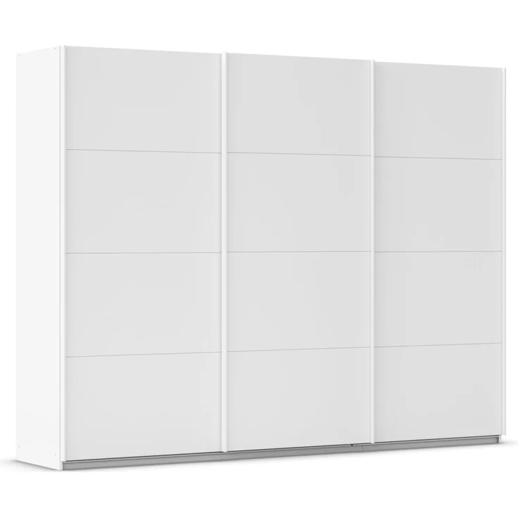 Rauch Möbel Kulmbach, Kleiderschrank mit Schwebetüren für Schlafzimmer, Kinderzimmer, Garderobe, Flur, 3-türig, mit Soft-Close-Funktion, Zubehör Premium, Farbe Weiß, Breite 271 cm
