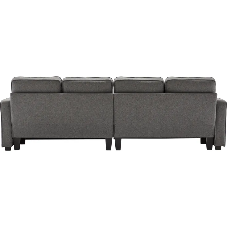 Big-Sofa, 264 cm, 4-Sitzer inkl. loser Zier- und Rückenkissen, Leinen Bezug, Polstersofa, Wohnzimmersofa – Bild 8