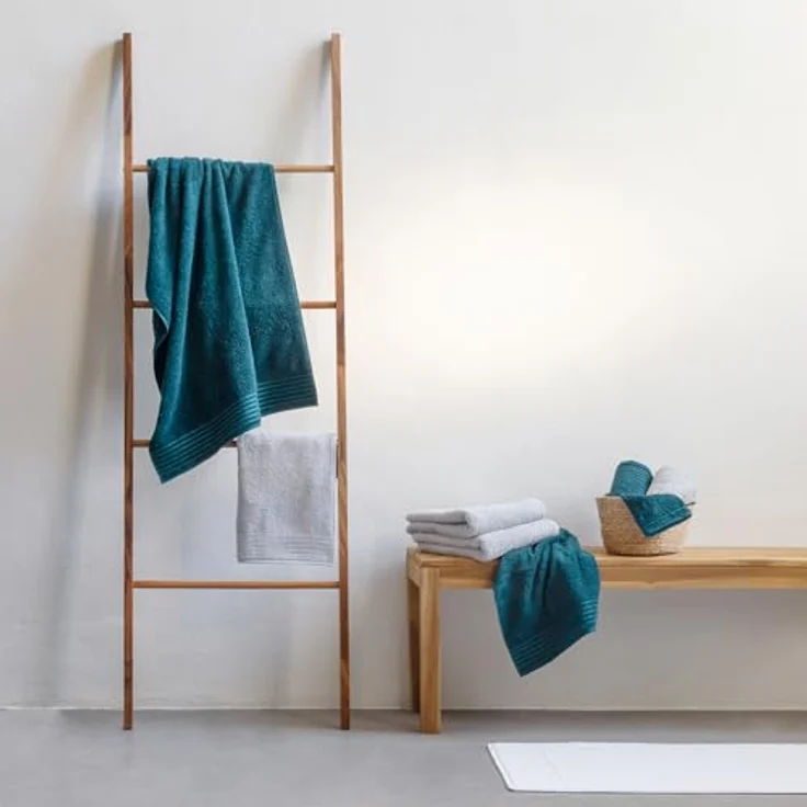 Möve Handtuchset New Classic 6-TLG, 100% Baumwolle, Graphit, 2x 30x50 cm + 2x 50x100 cm + 2x 67x140 cm, 480 g/m² Baumwollfrottier, Ton-in-Ton Steifen – Bild 4