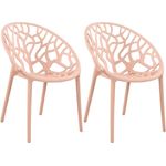 CLP 2er Set 'Hope' Gartenstuhl mit Armlehnen, stapelbar & wetterfest, recyceltem Polypropylen, Rosa