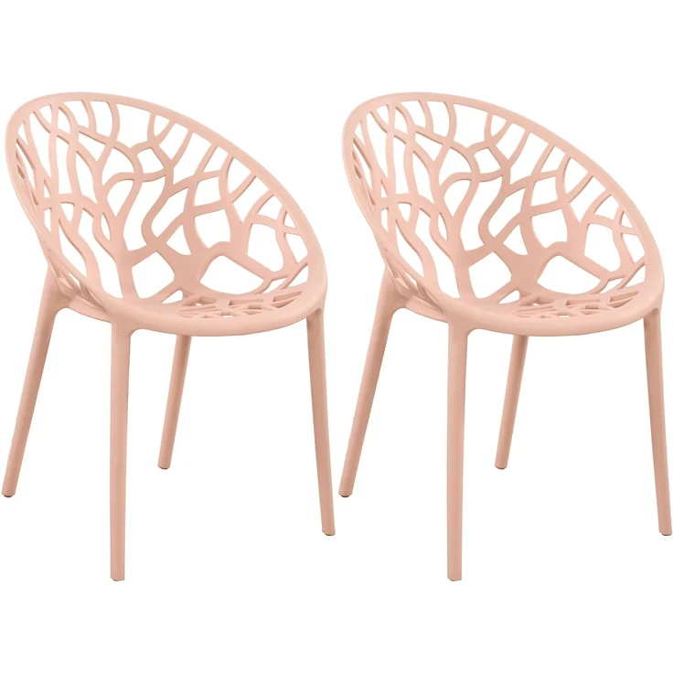 CLP 2er Set 'Hope' Gartenstuhl mit Armlehnen, stapelbar & wetterfest, recyceltem Polypropylen, Rosa – Bild 1