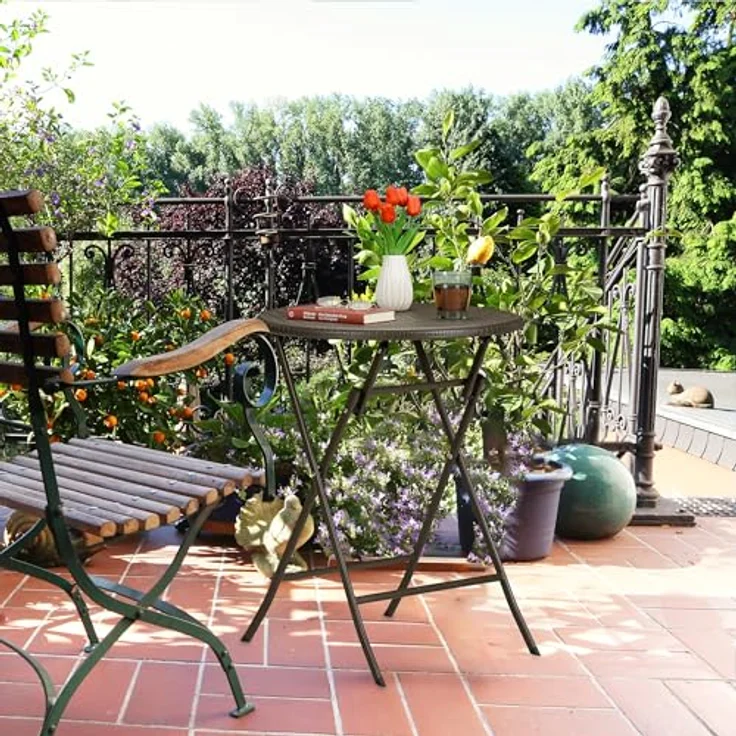 Runder Gartentisch in Rattan-Optik – Bild 5