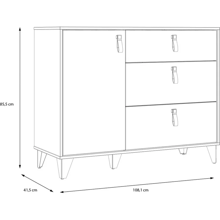 Kommode >LYA< in Mauvella Eiche / Cabezone Eiche - 108,1x85,5x41,5cm (BxHxT) – Bild 6