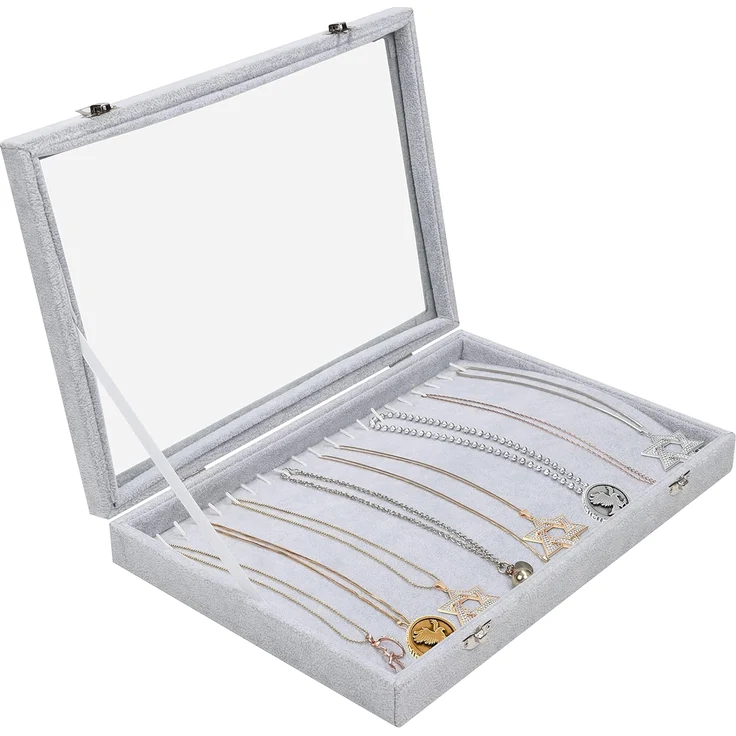 Belle Vous Schmuckständer Schmuckorganizer mit 20 Haken und sicherem Glasdeckel, Schmuckaufbewahrung mit 20 Haken und abschließbarem Glasdeckel – Bild 1