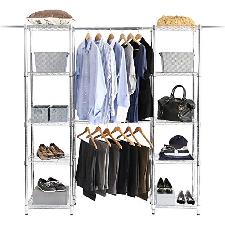 Seville Classics Garderoben System, Stahl, Silber, 160/218 W x 36 D x 183cmH, SHE16200B – Bild 2