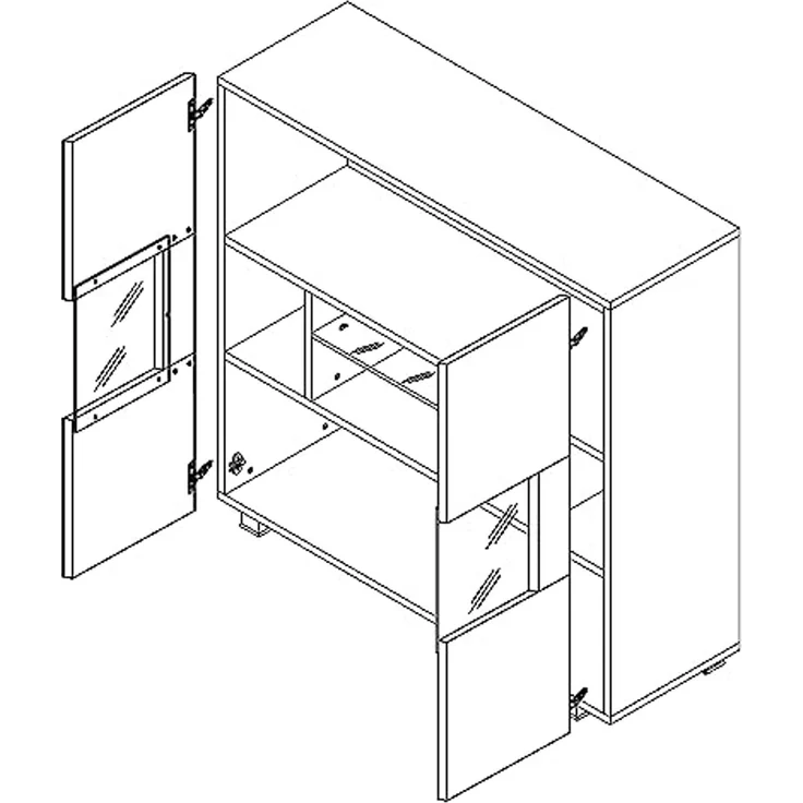 Lomadox Highboard CAIRNS-132, in Eiche Nb, Modern, grifflos – Bild 3