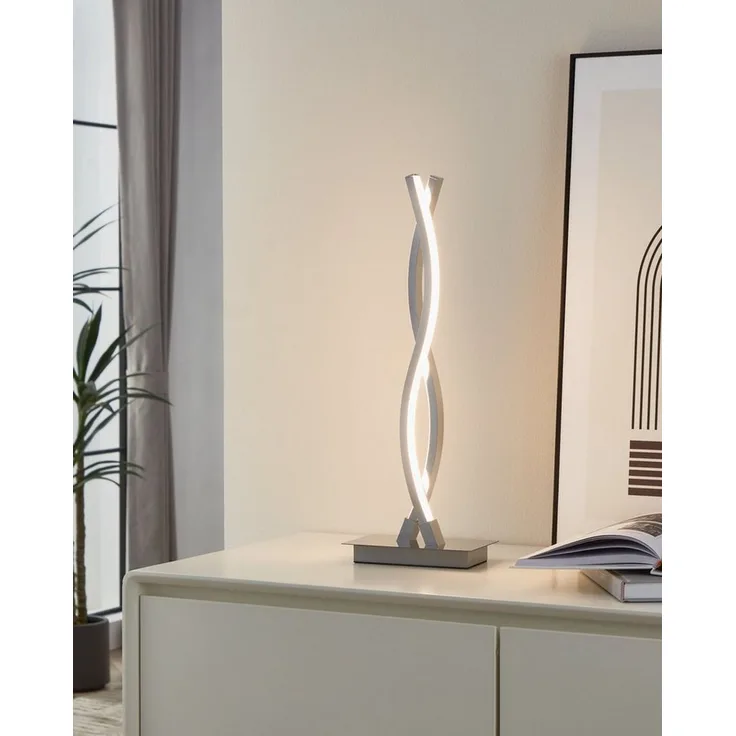 Eglo 96105 LED Tischleuchte Lasana 2 mit Schalter in chrom und weiß 2X5W L:16 H:46cm