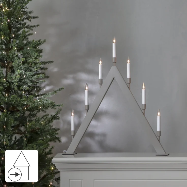 Lichterbogen ,Vind', 7-flammig, Holz, beige – Bild 3