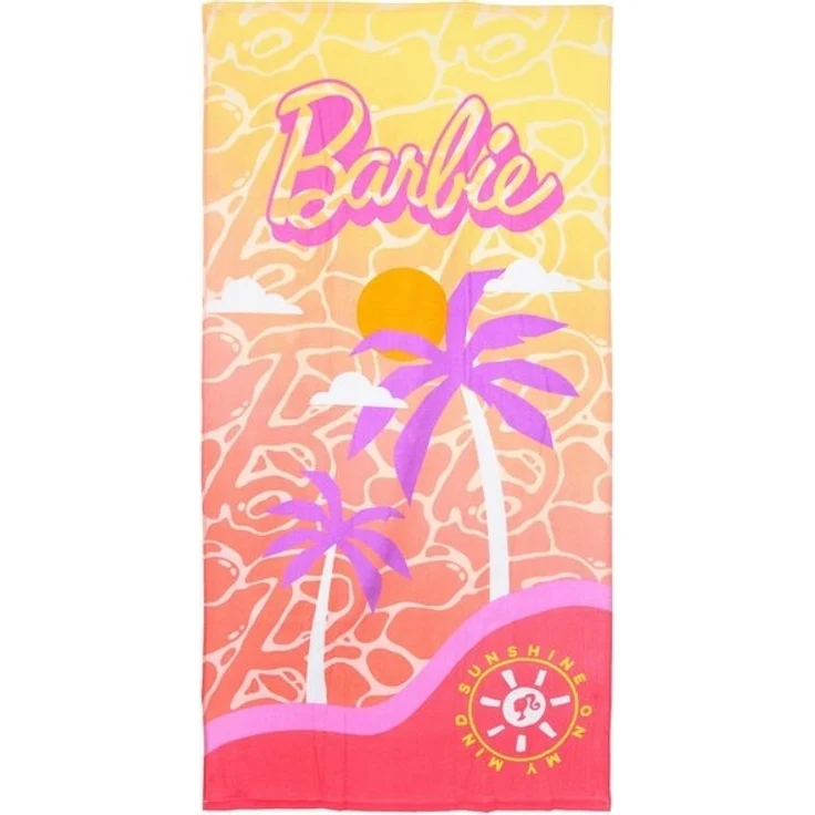 Barbie Badetuch Palmen Strandtuch Mädchen Handtuch Pink – Bild 3