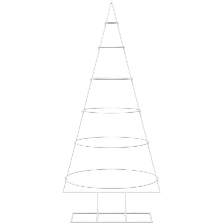 vidaXL Metall-Weihnachtsbaum mit Ständer KUOPIO 150 cm Stahl Weiß 42053801 – Bild 4