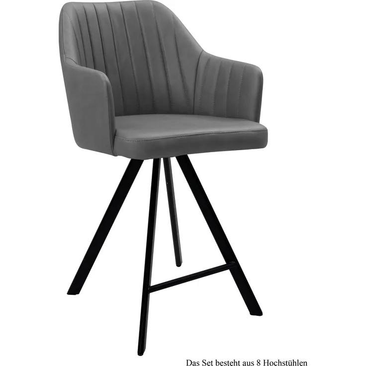 Thekenstuhl drehbar (8er-Set) Diannne 58x98x60 Schwarz/Grau