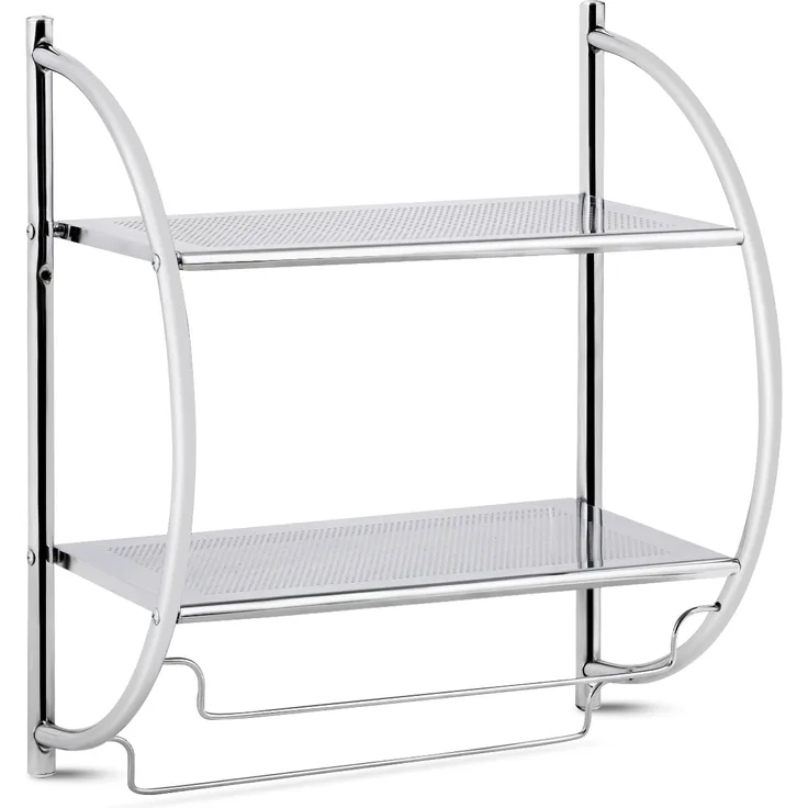 Handtuchhalter Badezimmer Wand Handtuchhalter Badregal Silber 45 x 25,5 x 55 cm Metall