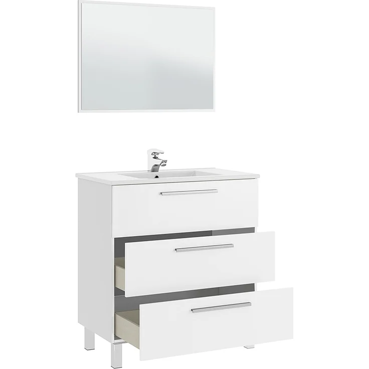 Badezimmer-Set >ATHENA< in weiß glänzend - 80x86x45 (BxHxT) – Bild 5