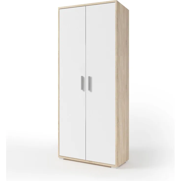 Aktenschrank >Clermont< (BxHxT: 79,1x186x35 cm) in Sonoma/Eiche mit Absatz weiß
