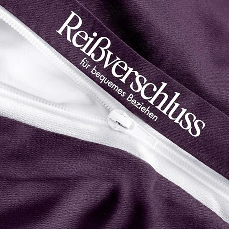 Utopia Bedding Bettwäsche 135x200 Set - Mikrofaser Bettbezug 135x200 cm + 1 Kissenbezug 80x80 cm - Lila – Bild 10
