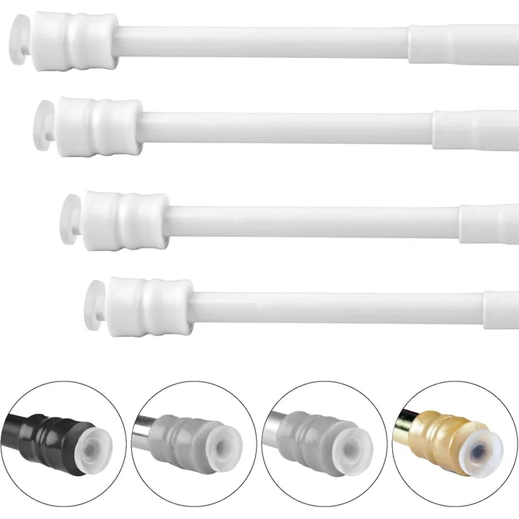 Bestlivings 4er Pack Gardinenstange zum Klemmen ohne Bohren, Klemmstange 25-40 cm, Weiß, Ø 10 mm, für Scheiben- & Bistrogardinen, Teleskopstange mit Schraubtechnik – Bild 4