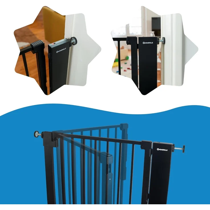 Badabulle Treppenschutzgitter Safe&Pass | Türschutzgitter für Öffnungen zwischen 75 und 81,5 cm | Automatische Entriegelung mit Sensor – Bild 4