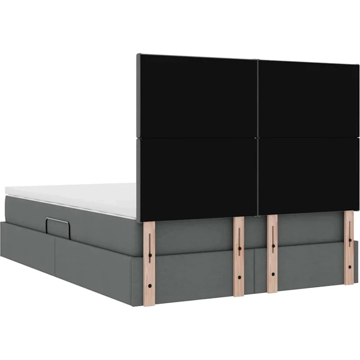 vidaXL LED-Speicherbett mit Matratze Dunkelgrau 140 x 190 cm Stoff 3372352 – Bild 12