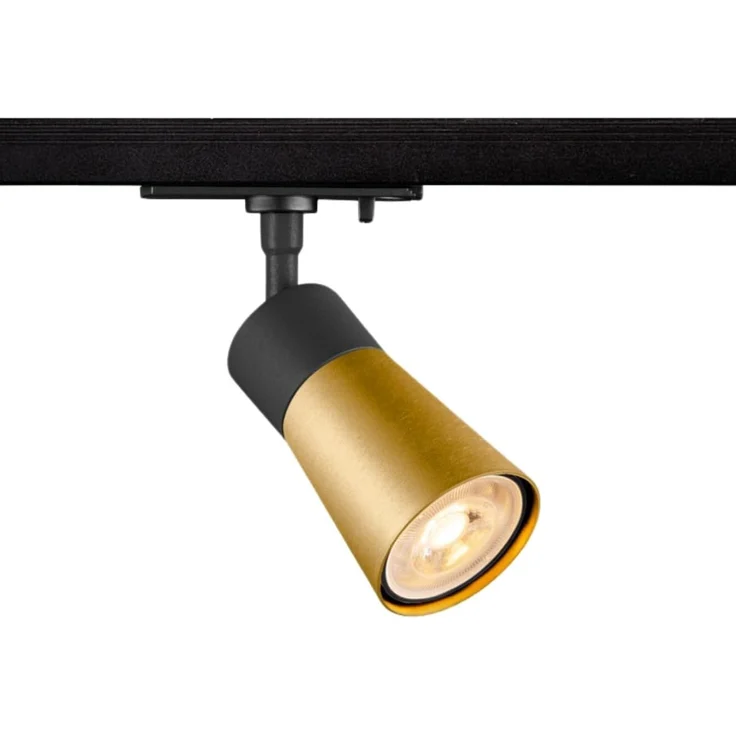 SLV PURI 2.0 Cone, 1~ Spot, GU10, 1x max. 6W, schwarz / gold - Leuchten mit 1 Phasen Adapter – Bild 1