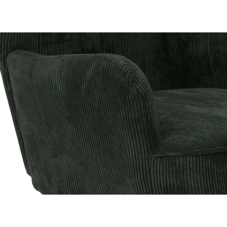 Lounge-Sessel HWC-K37, Cocktail-/Ohrensessel Polsterstuhl Retro Vintage Stoff Cord (290g/m²) Öko-Tex ~ dunkelgrün – Bild 8