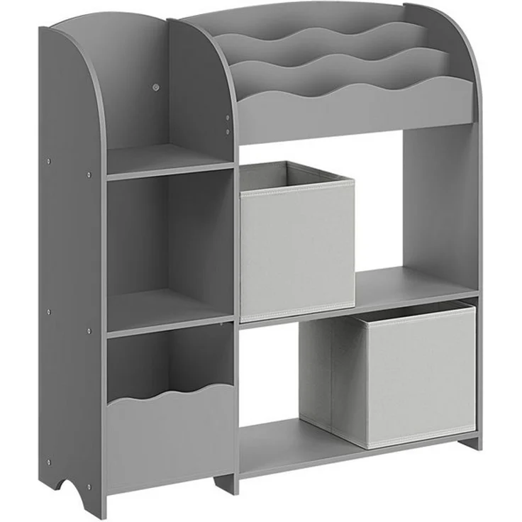 Songmics Bücherregal Kinderregal, Spielzeugregal mit 2 Aufbewahrungsboxen – Bild 4