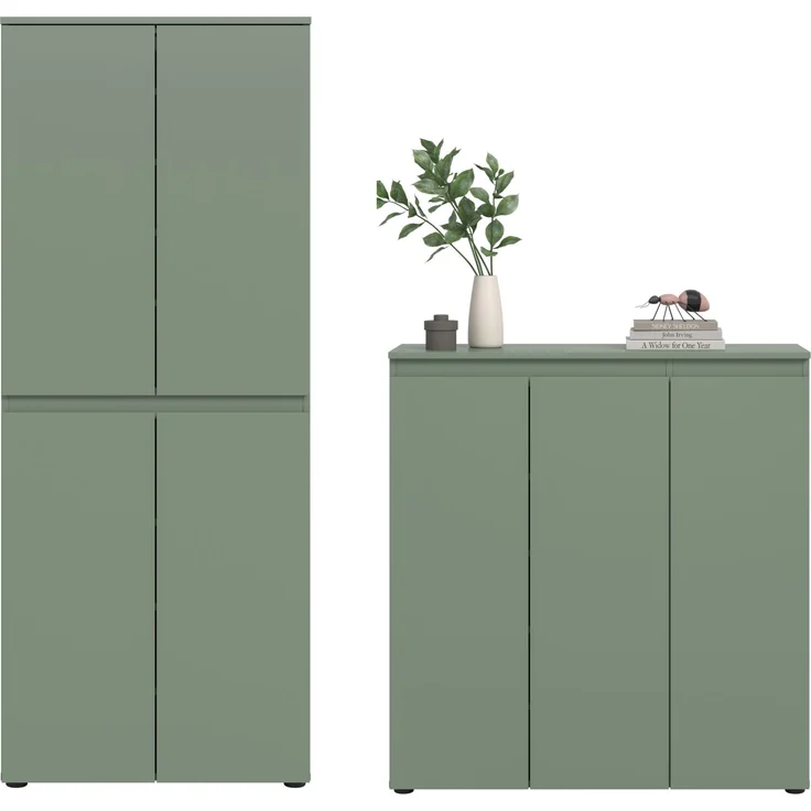 Universalschrank (B/H/T: 190x175x37 cm) in Smoke Green Nachbildung – Bild 2