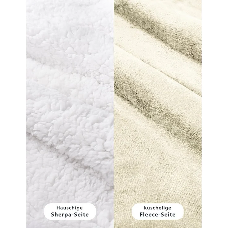 Wohndecke in Lammfell-Optik Kuscheldecke weich & flauschig - Sherpa Fleecedecke, Gräfenstayn, Warme Wolldecke & Sofaüberwurf Tagesdecke für Couch & Sofa – Bild 2