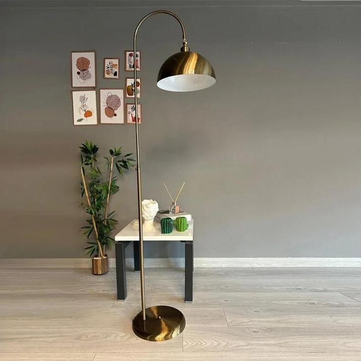 Bamyum Stehlampe Moderne Metall Stehlampe mit Dimmer, ohne Leuchtmittel, verstellbarer Lampenschirm – Bild 4