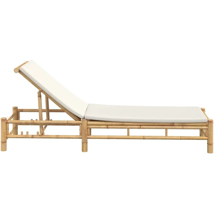 vidaXL Sonnenliege mit Auflage 55x199x30 cm Bambus 4108226 – Bild 4