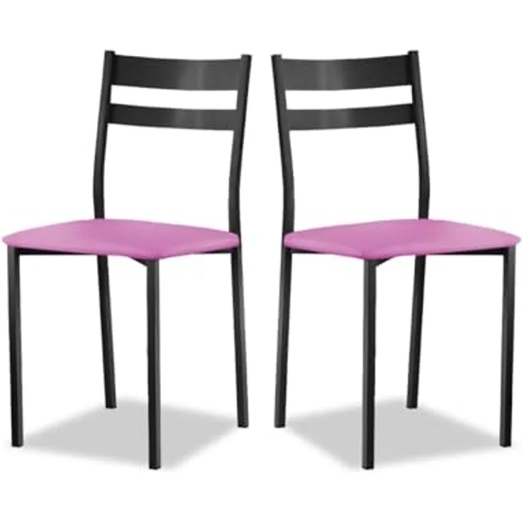 ASTIMESA Küchenstuhl aus Metall mit offener Rückenlehne, Rosa, 59 x 45 x 40 cm