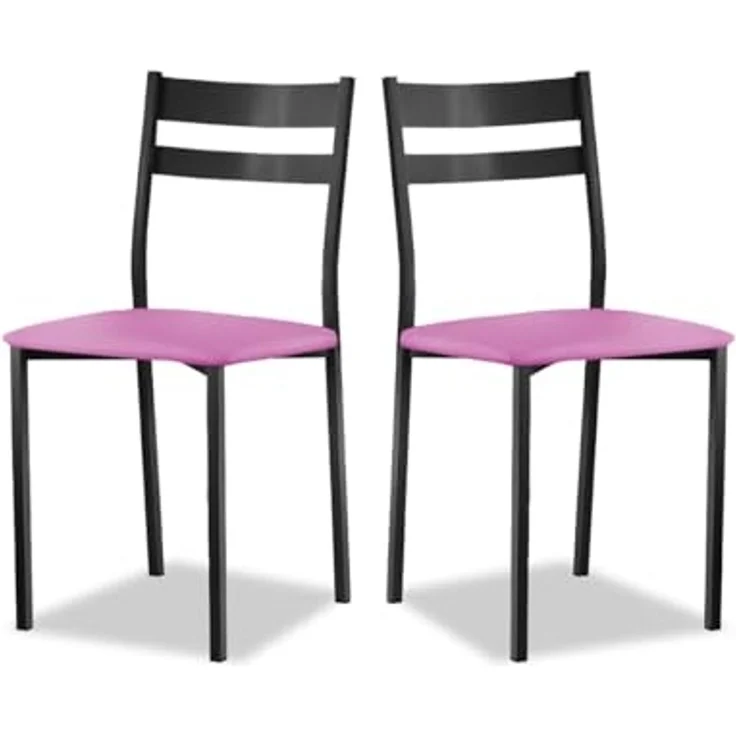 ASTIMESA Küchenstuhl aus Metall mit offener Rückenlehne, Rosa, 59 x 45 x 40 cm – Bild 1