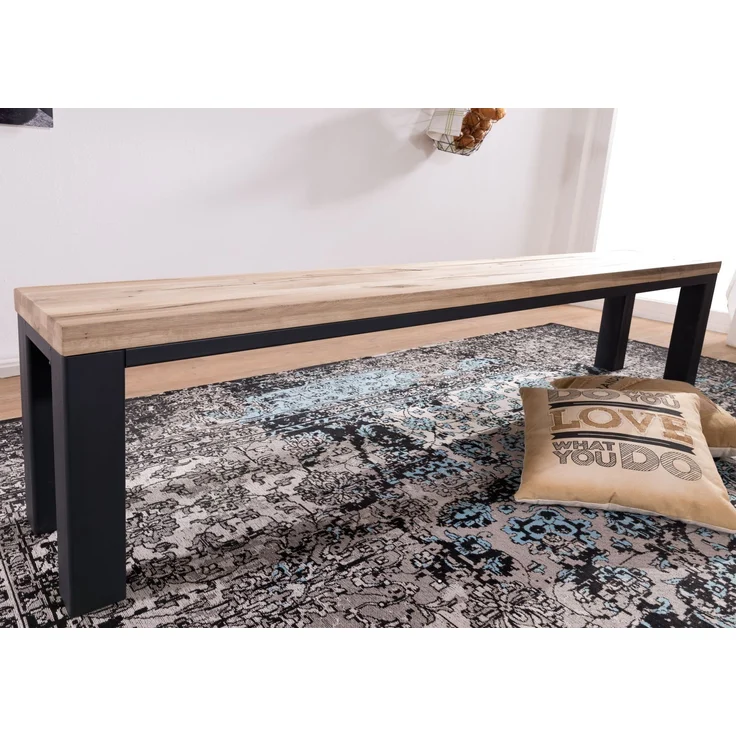 Bank Wildeiche 200x35x45 bianco geölt VILLANDERS #225 – Bild 2