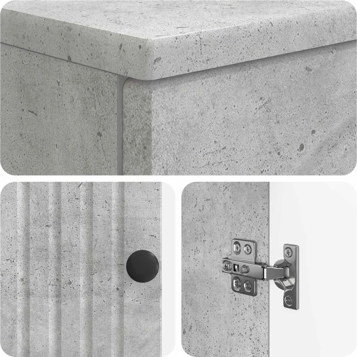 vidaXL 3-teiliges Badezimmer-Schranksystem ALKMAAR Betongrau 3417426 – Bild 7