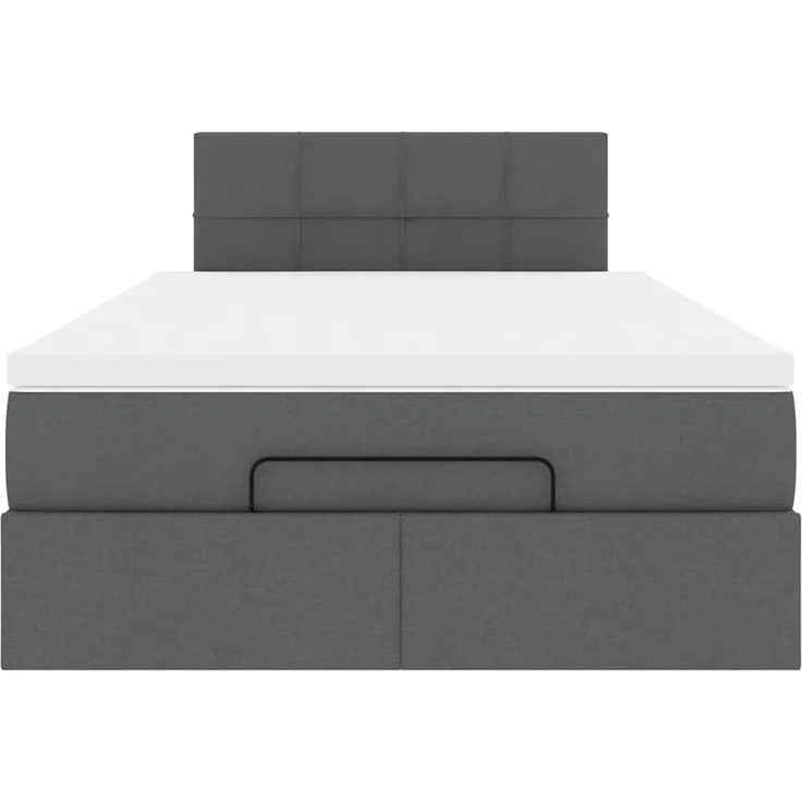 vidaXL Ottomane Bett mit Matratze & LEDs Dunkelgrau 120x190 cm Stoff 3312292 – Bild 6