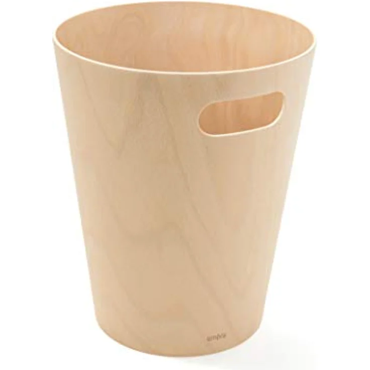 Umbra Woodrow Abfalleimer – Zweifarbiger Holz Papierkorb für Büro, Badezimmer, Wohnzimmer und Mehr, 7,5l Fassungsvermögen, Natur, – Bild 13