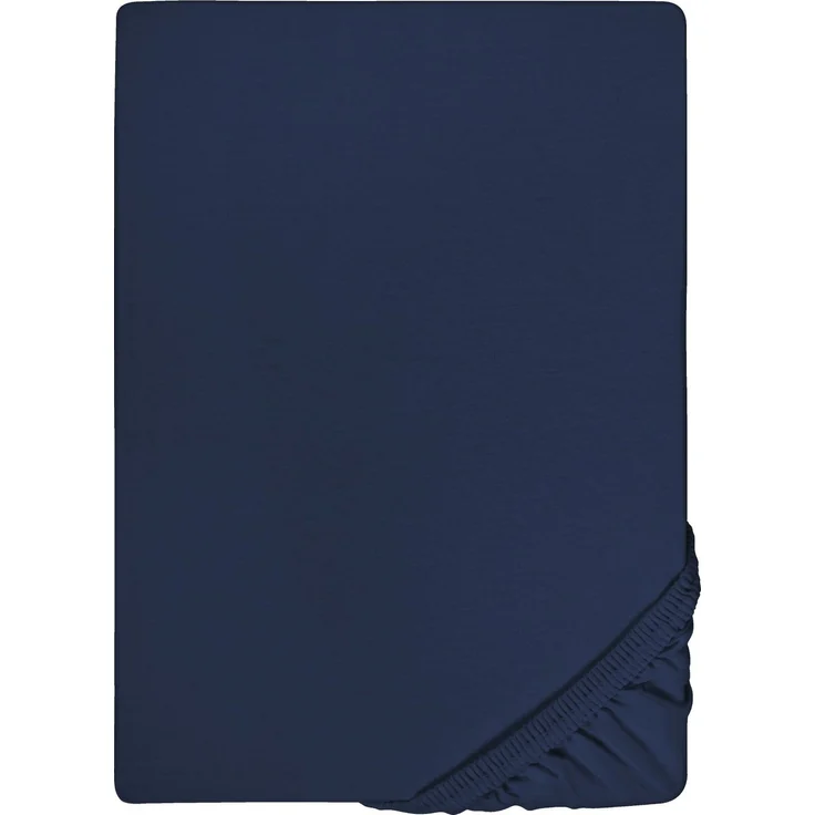 biberna Feinjersey-Spannbetttuch 0077144, marine, 1x 90x190 cm - 100x200 cm – Bild 5