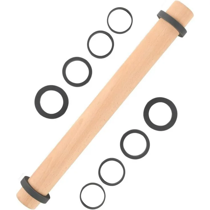 Nudelholz Buchenholz Teigroller Einstellbar Rolling Pin 5 Größen 40 cm