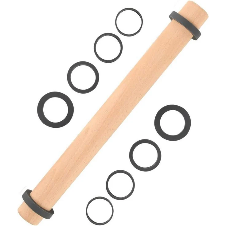 Nudelholz Buchenholz Teigroller Einstellbar Rolling Pin 5 Größen 40 cm – Bild 1