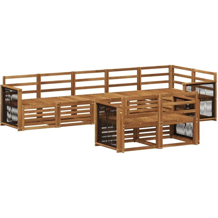 vidaXL Outdoor-Sofagarnitur 7 stk. 8-Sitzer Natur Massivholz Akazie 3384500 – Bild 2