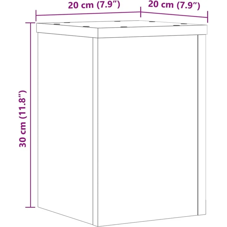 vidaXL Pflanzenständer 2 Stk. Räuchereiche 20x20x30 cm Holzwerkstoff 852901 – Bild 11