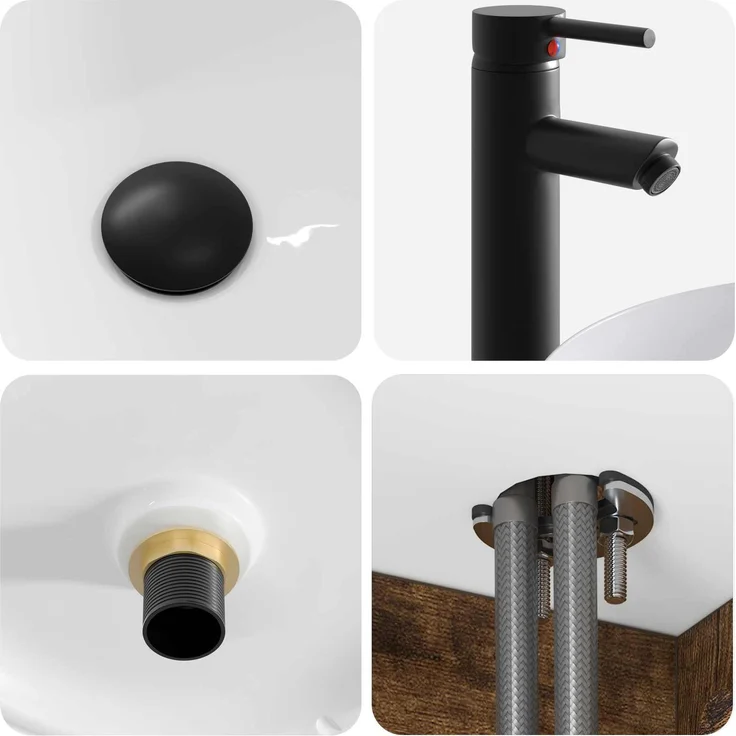 vidaXL Badezimmerschrank-Set 3 stk. Geräucherte Eiche 3405782 – Bild 9