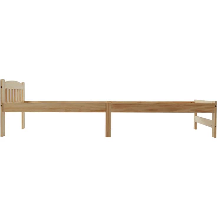 Solide Massivholzbett Futonbett, Einzelbett, Massivholz Natur Bett mit Kopfteil und Lattenroste, Jugendbett, Erwachsenenbett, Natur, 90x200 cm – Bild 10